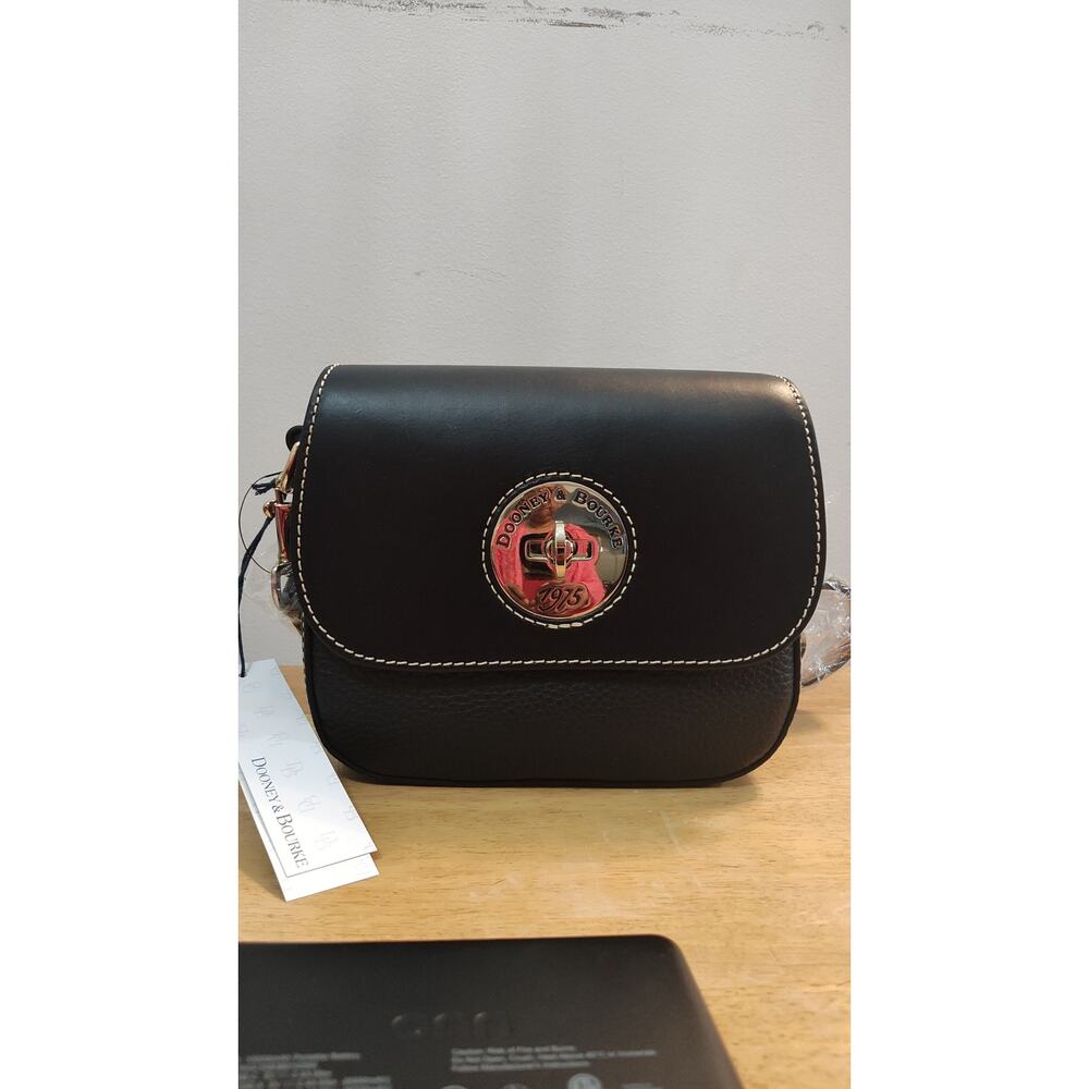 Dooney and Bourke Black Flap Saddle Crossbody Bag